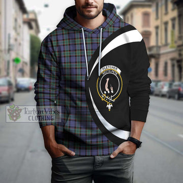 Fletcher Modern Tartan Hoodie with Family Crest Circle Style