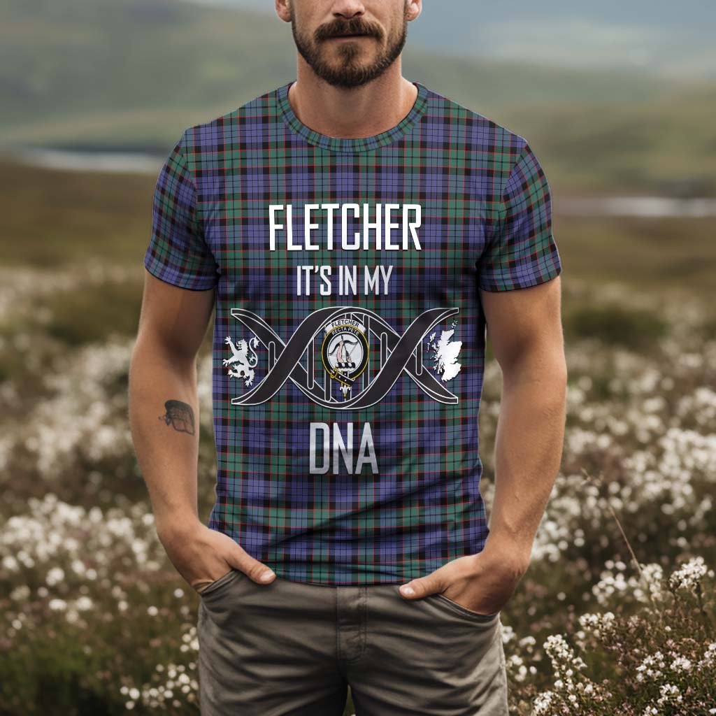 Tartan Vibes Clothing Fletcher Modern Tartan T-Shirt with Family Crest DNA In Me Style