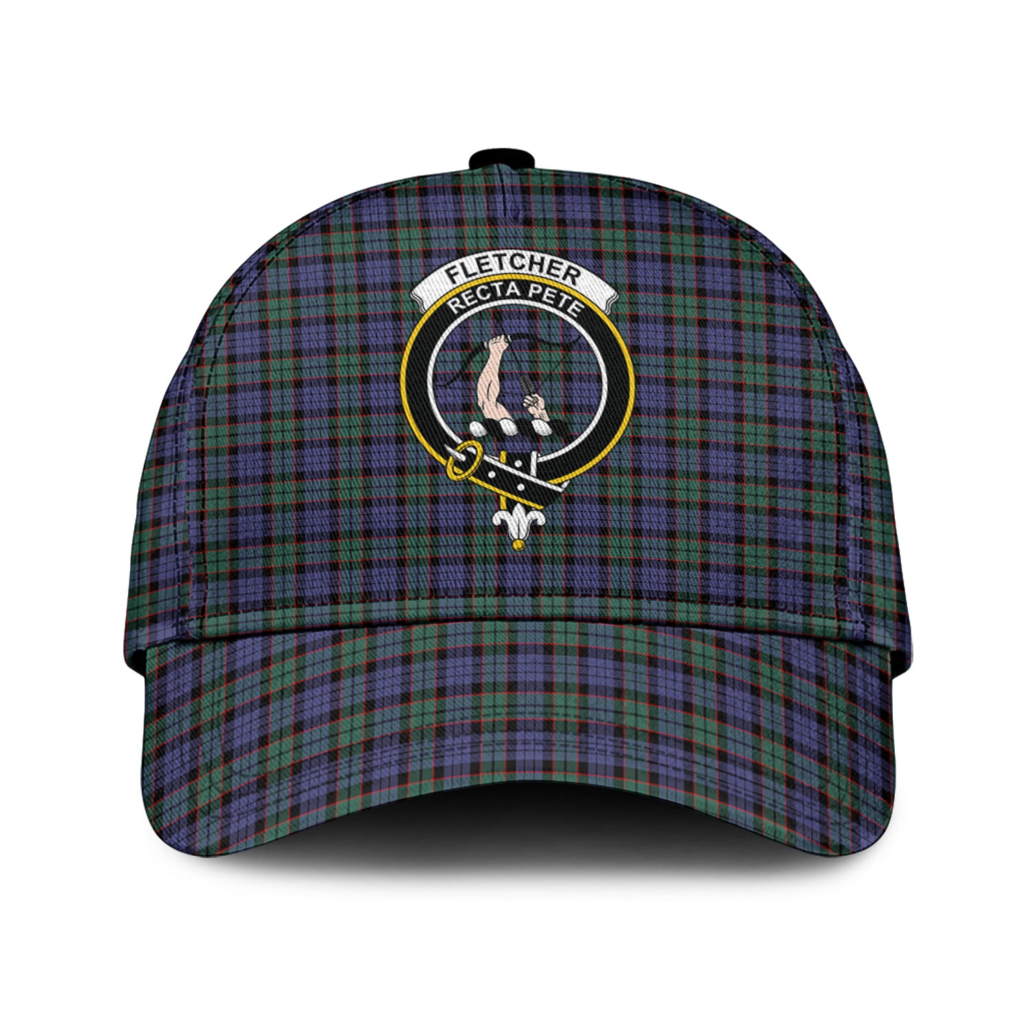 Fletcher Modern Tartan Classic Cap with Family Crest Classic Cap Universal Fit - Tartan Vibes Clothing