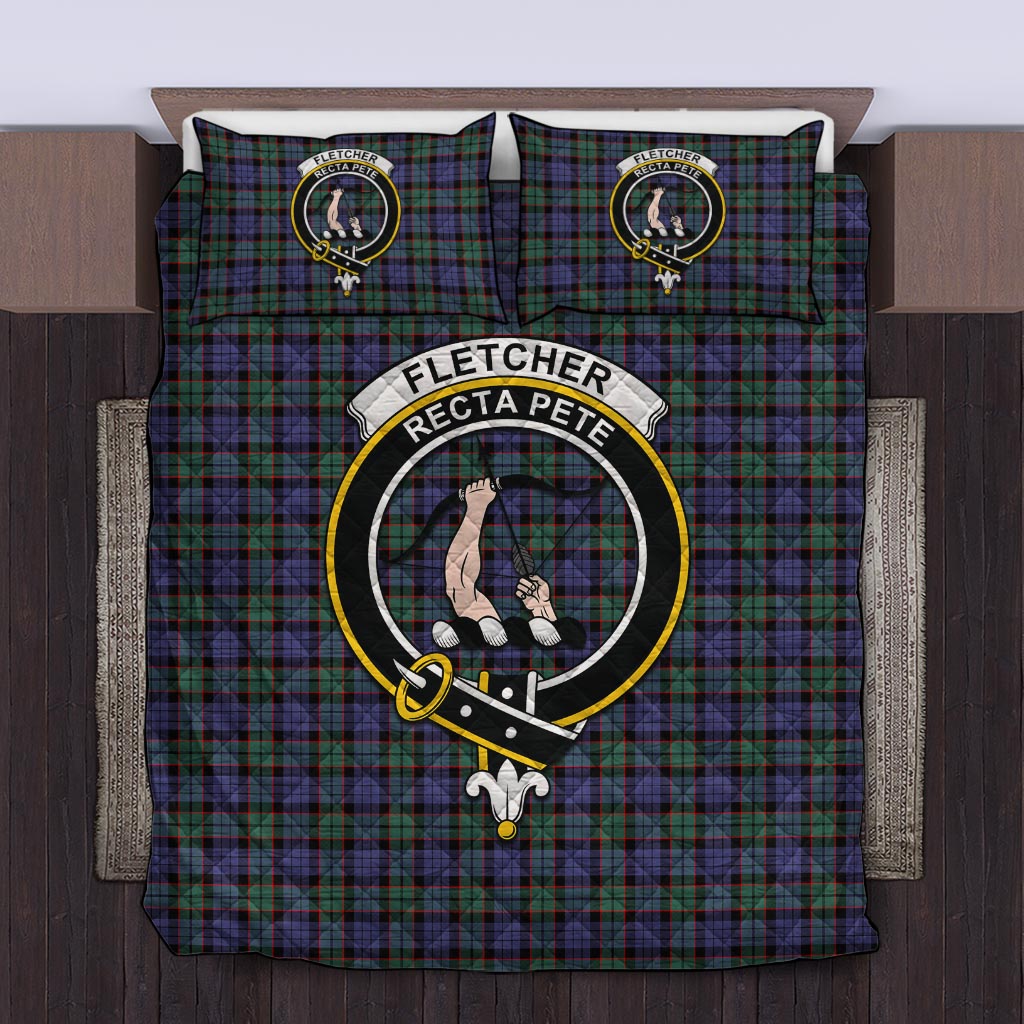 Fletcher Modern Tartan Quilt Bed Set with Family Crest Twin - Tartanvibesclothing