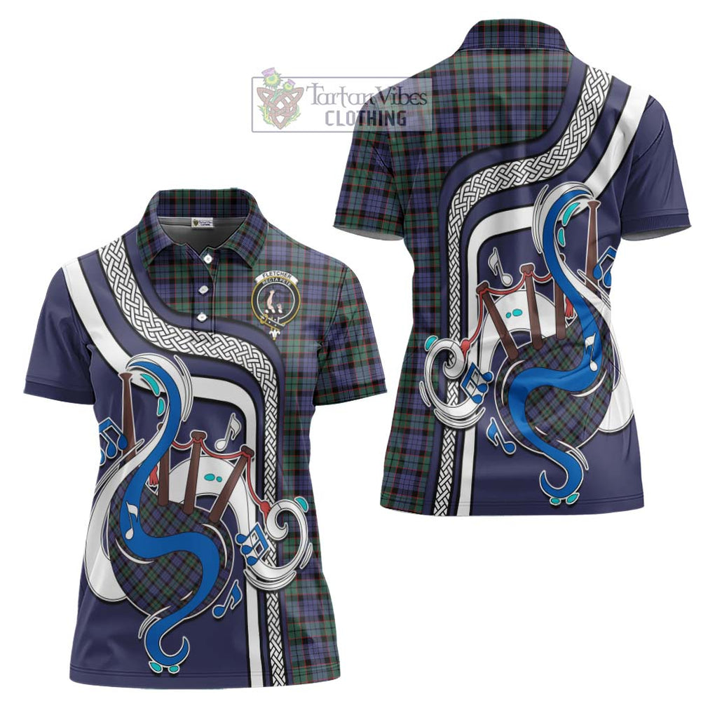 Fletcher Modern Tartan Women's Polo Shirt with Epic Bagpipe Style Women - Tartanvibesclothing Shop