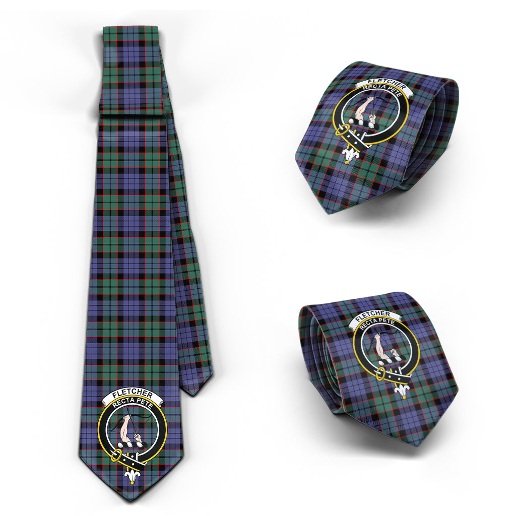 Fletcher Modern Tartan Classic Necktie with Family Crest Necktie One Size - Tartan Vibes Clothing