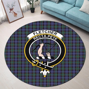 Fletcher Modern Tartan Round Rug with Family Crest
