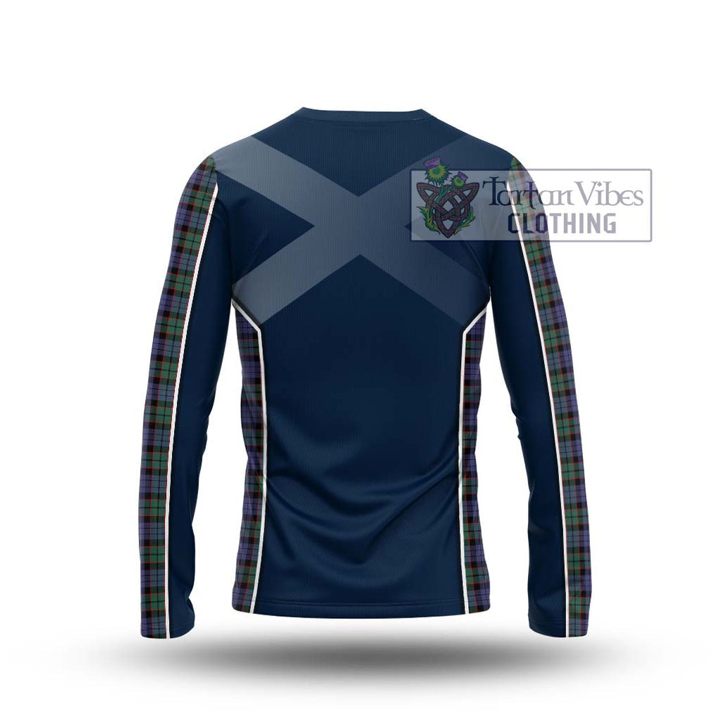 Fletcher Modern Tartan Long Sleeve T-Shirt with Family Crest and Lion Rampant Vibes Sport Style - Tartan Vibes Clothing