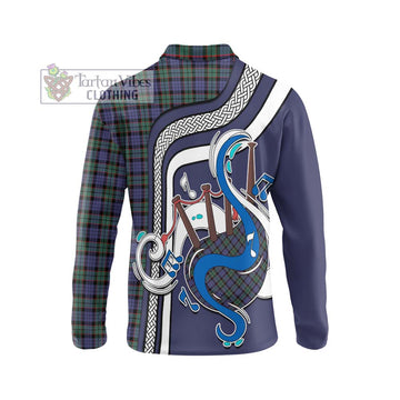 Fletcher Modern Tartan Long Sleeve Polo Shirt with Epic Bagpipe Style