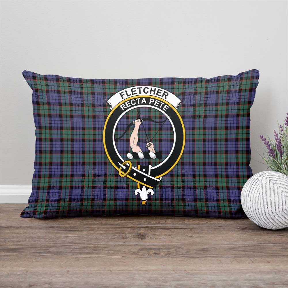 Fletcher Modern Tartan Pillow Cover with Family Crest Rectangle Pillow Cover - Tartanvibesclothing