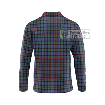 Fletcher Modern Tartan Long Sleeve Polo Shirt with Family Crest DNA In Me Style