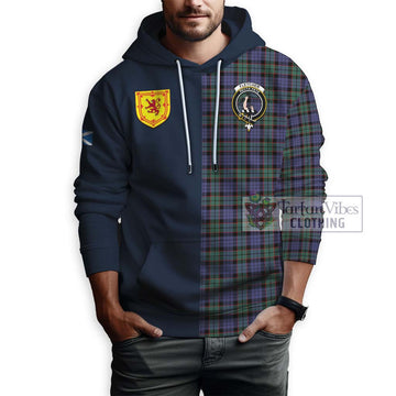 Fletcher Modern Tartan Hoodie with Scottish Lion Royal Arm Half Style