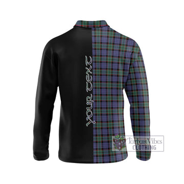 Fletcher Modern Tartan Long Sleeve Polo Shirt with Family Crest and Half Of Me Style