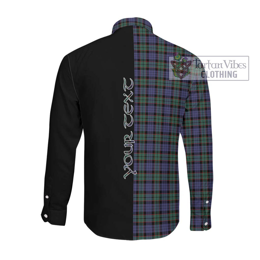 Fletcher Modern Tartan Long Sleeve Button Shirt with Family Crest and Half Of Me Style Men's Shirt - Tartanvibesclothing Shop