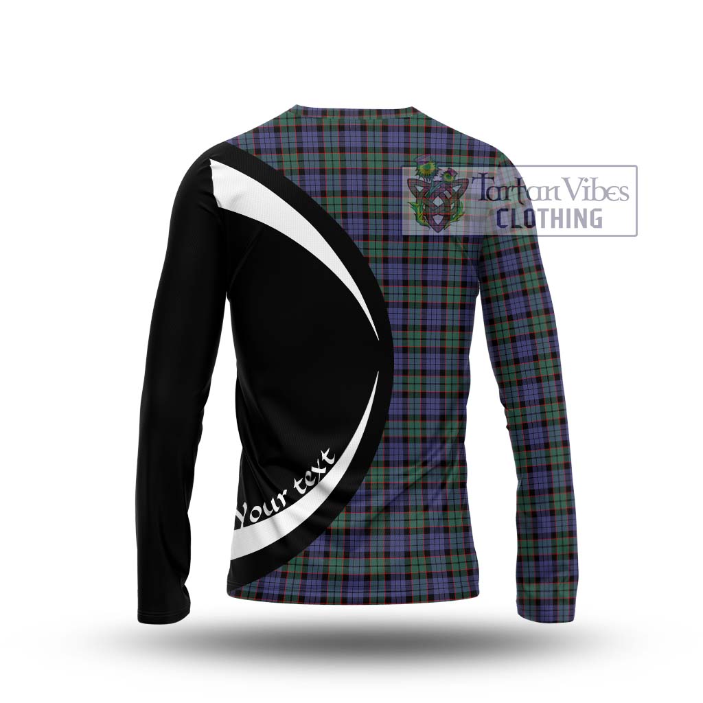 Fletcher Modern Tartan Long Sleeve T-Shirt with Family Crest Circle Style - Tartan Vibes Clothing