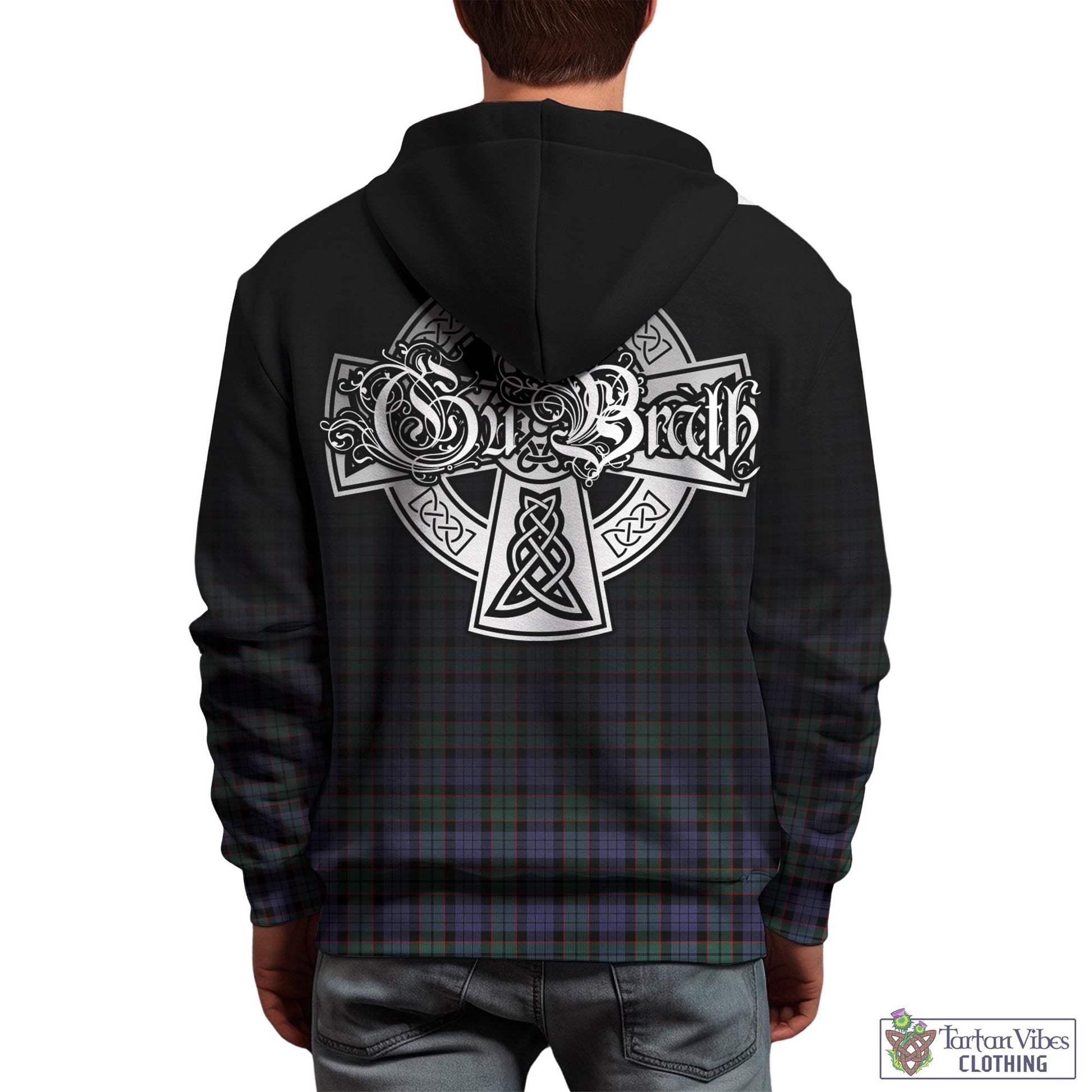 Tartan Vibes Clothing Fletcher Modern Tartan Hoodie Featuring Alba Gu Brath Family Crest Celtic Inspired