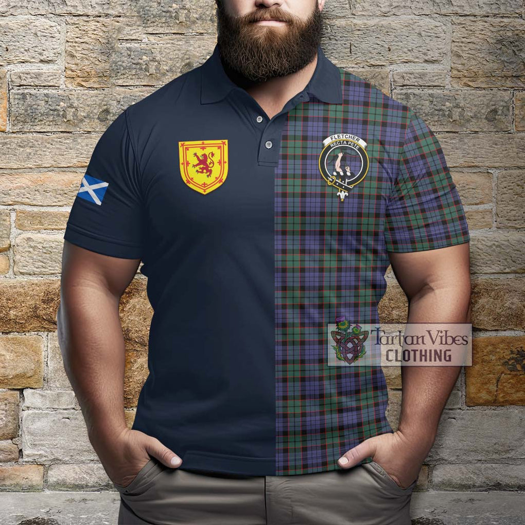 Tartan Vibes Clothing Fletcher Modern Tartan Polo Shirt with Scottish Lion Royal Arm Half Style