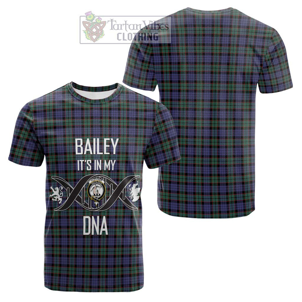 Tartan Vibes Clothing Fletcher Modern Tartan Cotton T-shirt with Family Crest DNA In Me Style