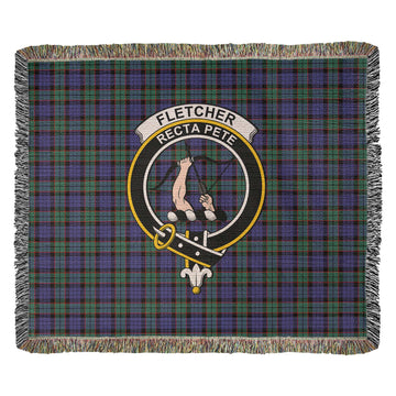 Fletcher Modern Tartan Woven Blanket with Family Crest