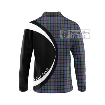 Fletcher Modern Tartan Long Sleeve Polo Shirt with Family Crest Circle Style