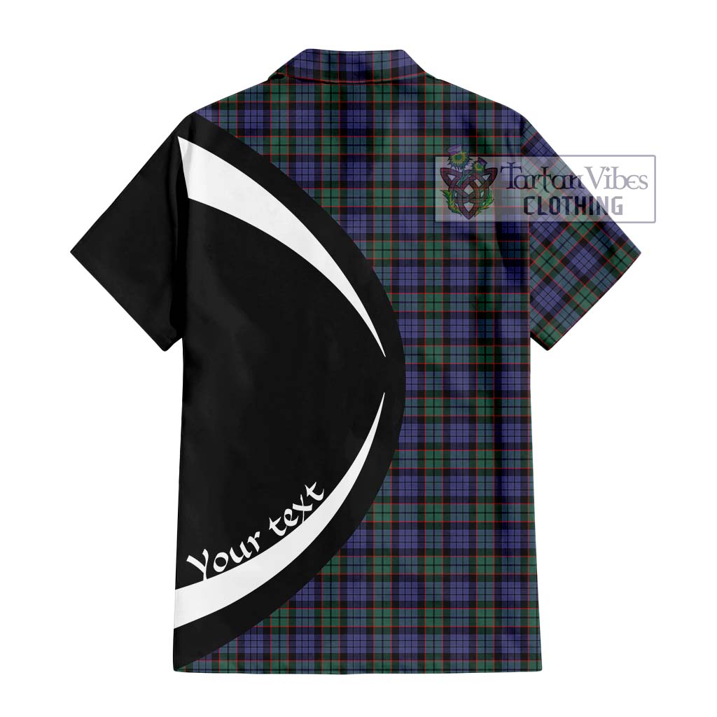 Fletcher Modern Tartan Short Sleeve Button Up with Family Crest Circle Style - Tartan Vibes Clothing