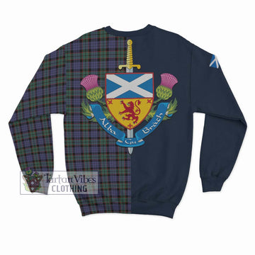 Fletcher Modern Tartan Sweatshirt with Scottish Lion Royal Arm Half Style