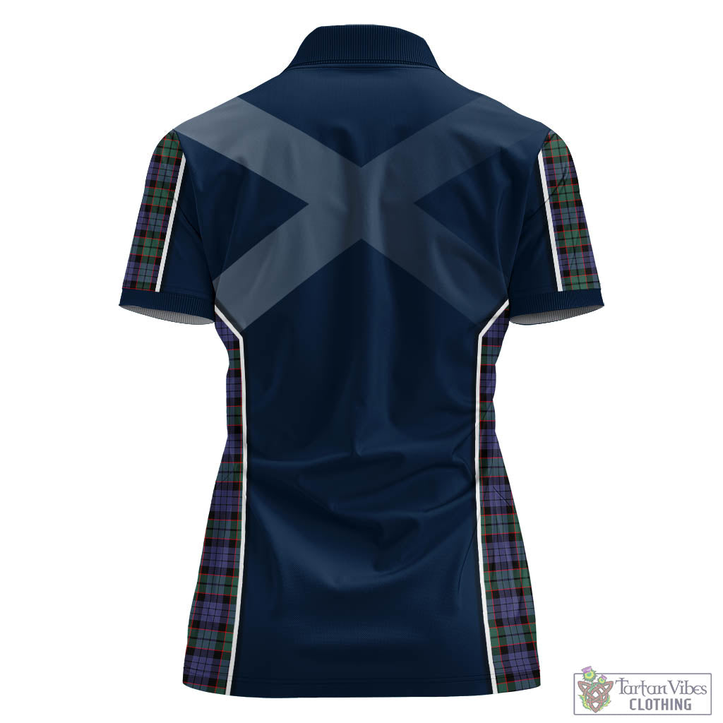 Tartan Vibes Clothing Fletcher Modern Tartan Women's Polo Shirt with Family Crest and Scottish Thistle Vibes Sport Style