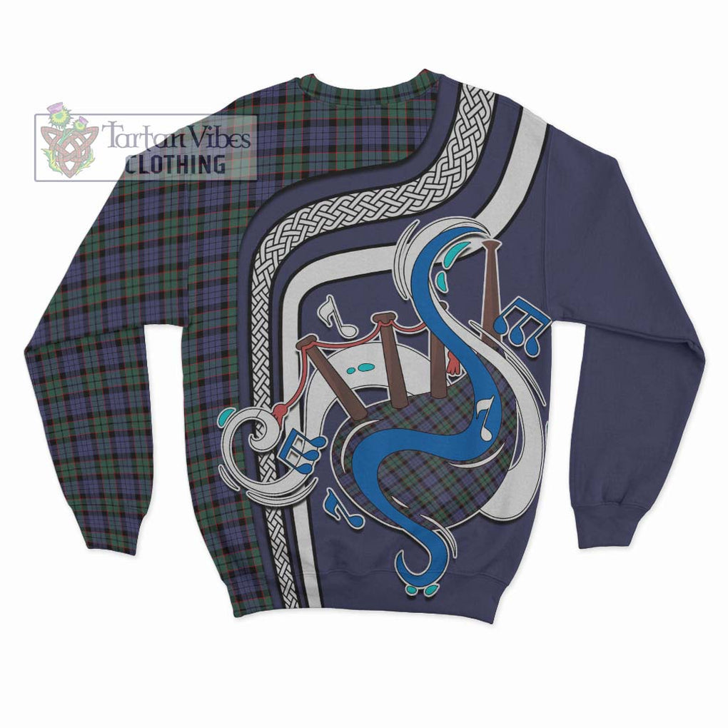 Fletcher Modern Tartan Sweatshirt with Epic Bagpipe Style - Tartanvibesclothing Shop