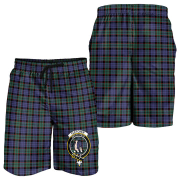 Fletcher Modern Tartan Mens Shorts with Family Crest