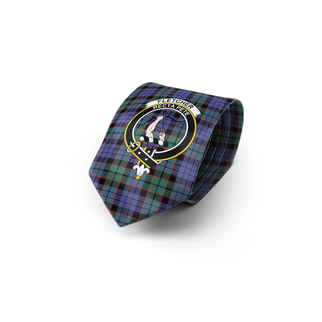 Fletcher Modern Tartan Classic Necktie with Family Crest - Tartan Vibes Clothing