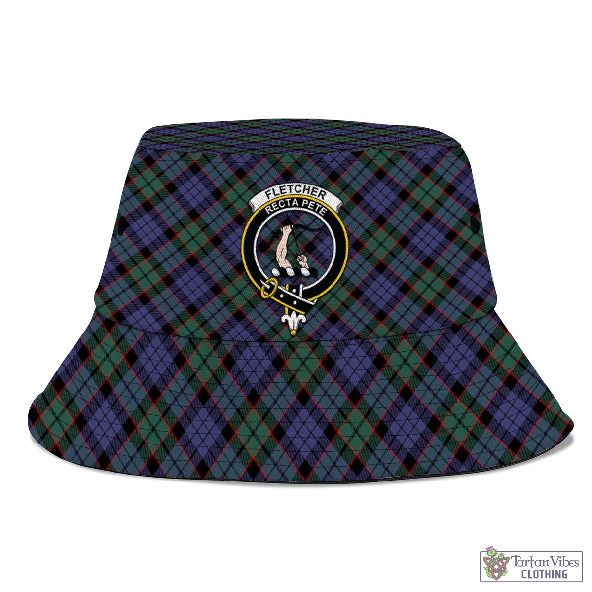 Tartan Vibes Clothing Fletcher Modern Tartan Bucket Hat with Family Crest