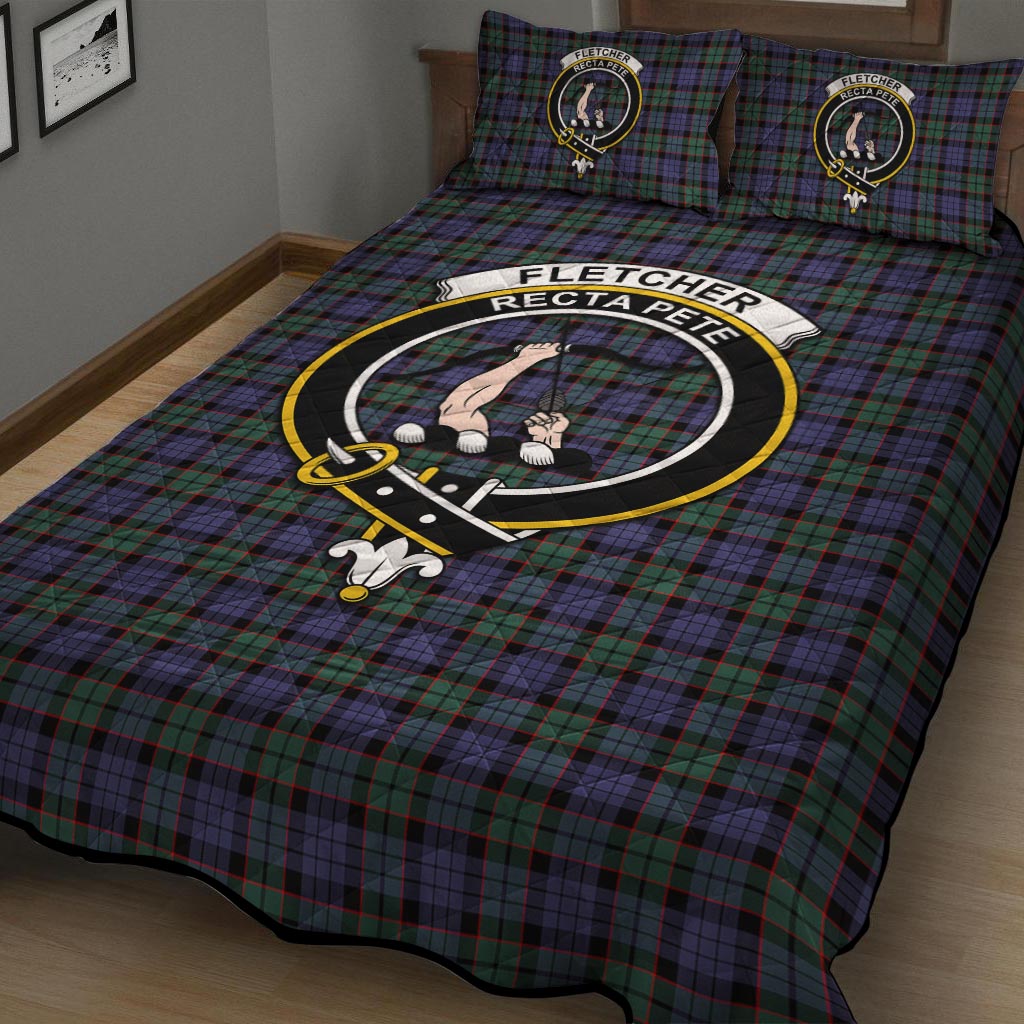 Fletcher Modern Tartan Quilt Bed Set with Family Crest - Tartanvibesclothing