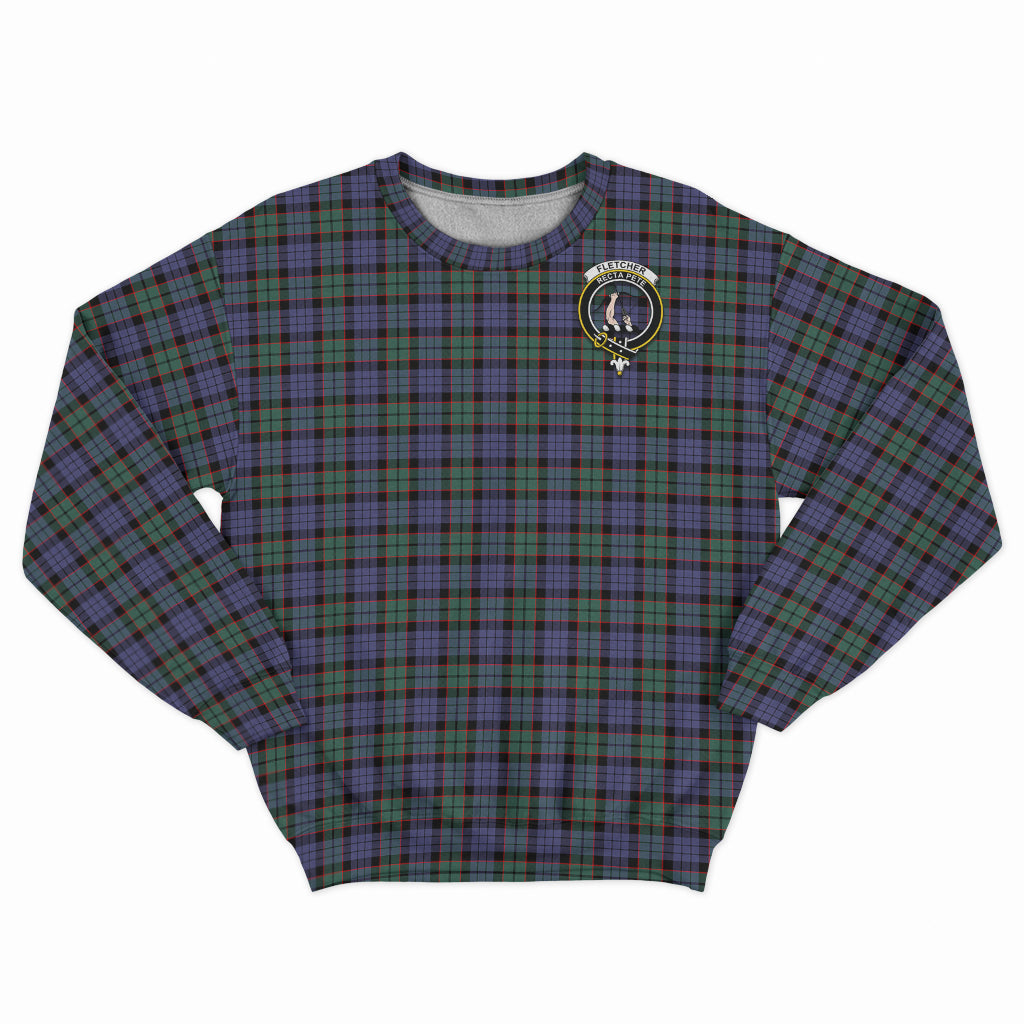 Fletcher Modern Tartan Sweatshirt with Family Crest - Tartan Vibes Clothing