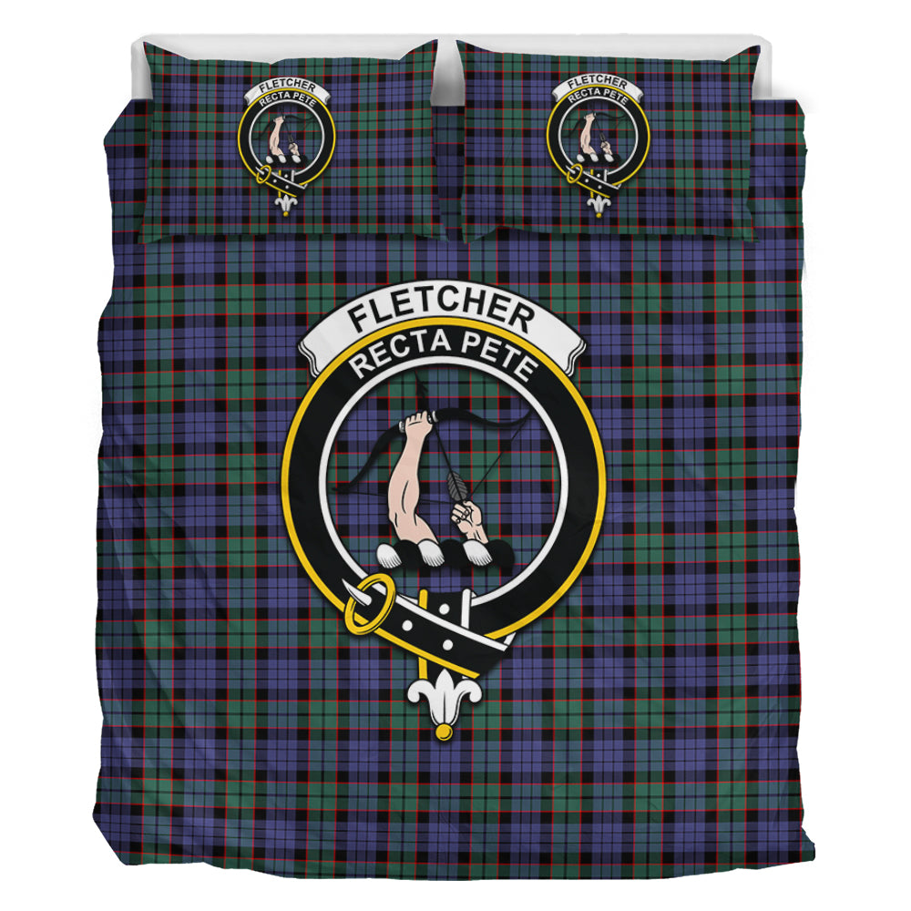 Fletcher Modern Tartan Bedding Set with Family Crest - Tartan Vibes Clothing