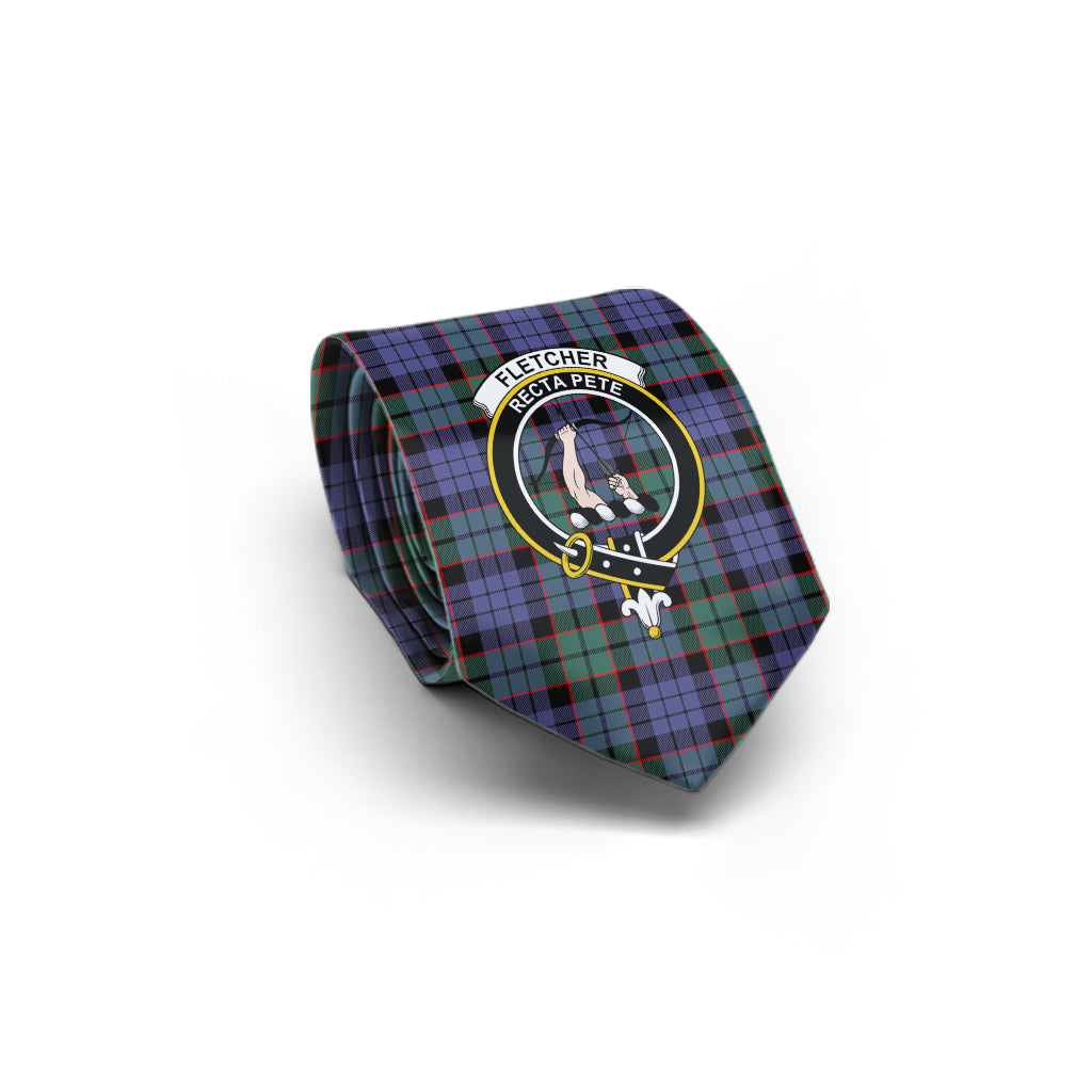 Fletcher Modern Tartan Classic Necktie with Family Crest - Tartan Vibes Clothing