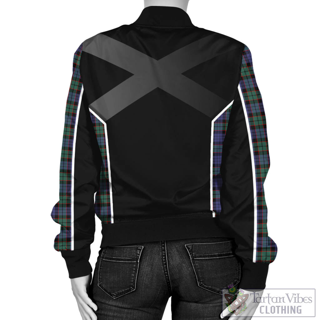 Tartan Vibes Clothing Fletcher Modern Tartan Bomber Jacket with Family Crest and Scottish Thistle Vibes Sport Style