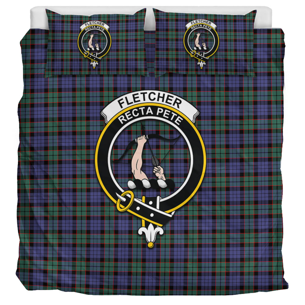 Fletcher Modern Tartan Bedding Set with Family Crest UK Bedding Set UK Super King 104*94 inch - Tartan Vibes Clothing