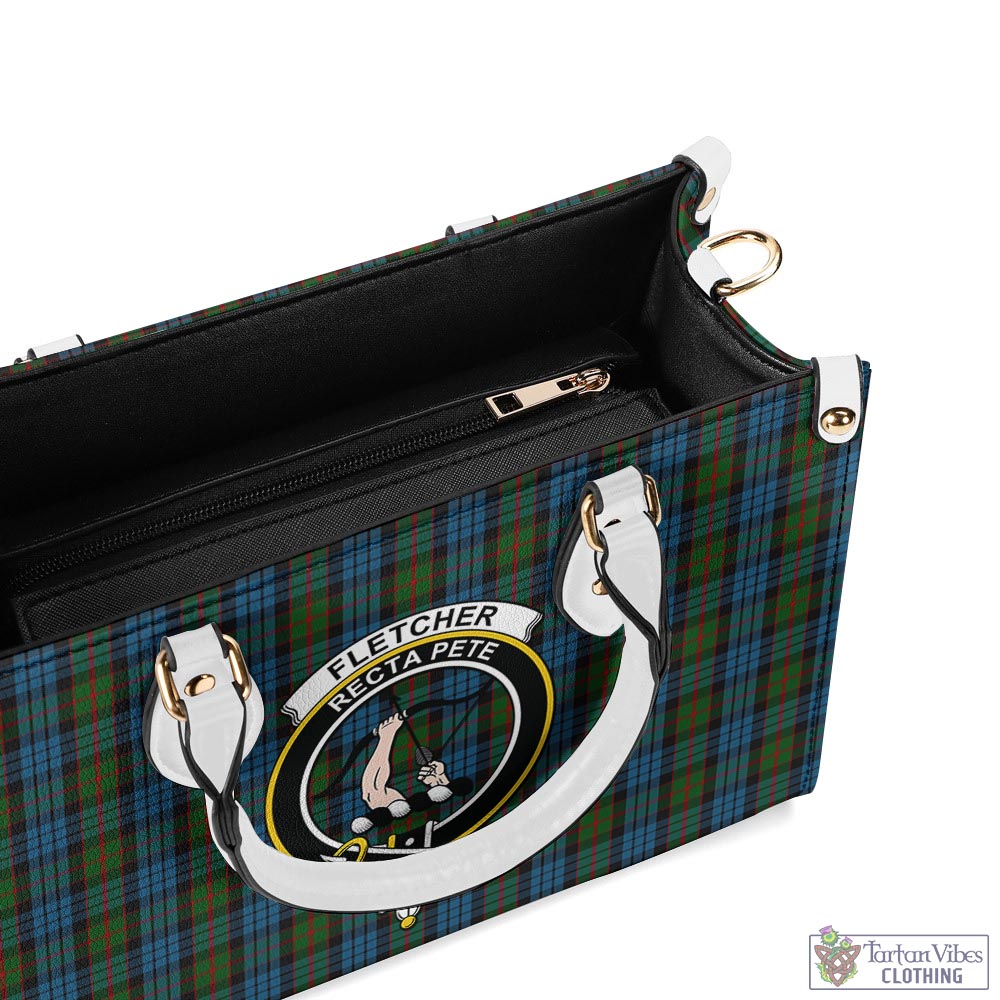 Tartan Vibes Clothing Fletcher of Dunans Tartan Luxury Leather Handbags with Family Crest