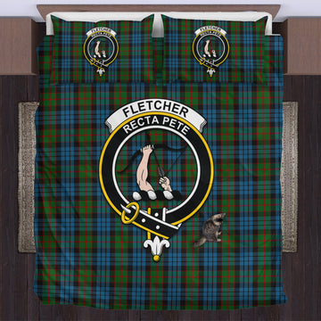 Fletcher of Dunans Tartan Bedding Set with Family Crest