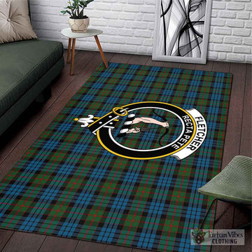 Fletcher of Dunans Tartan Area Rug with Family Crest