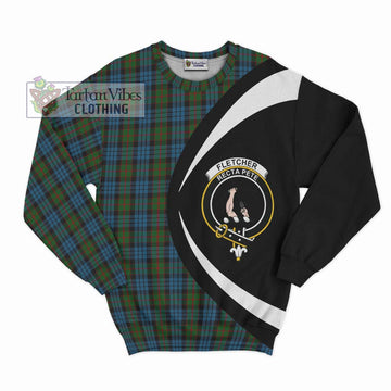 Fletcher of Dunans Tartan Sweatshirt with Family Crest Circle Style