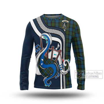 Fletcher of Dunans Tartan Long Sleeve T-Shirt with Epic Bagpipe Style