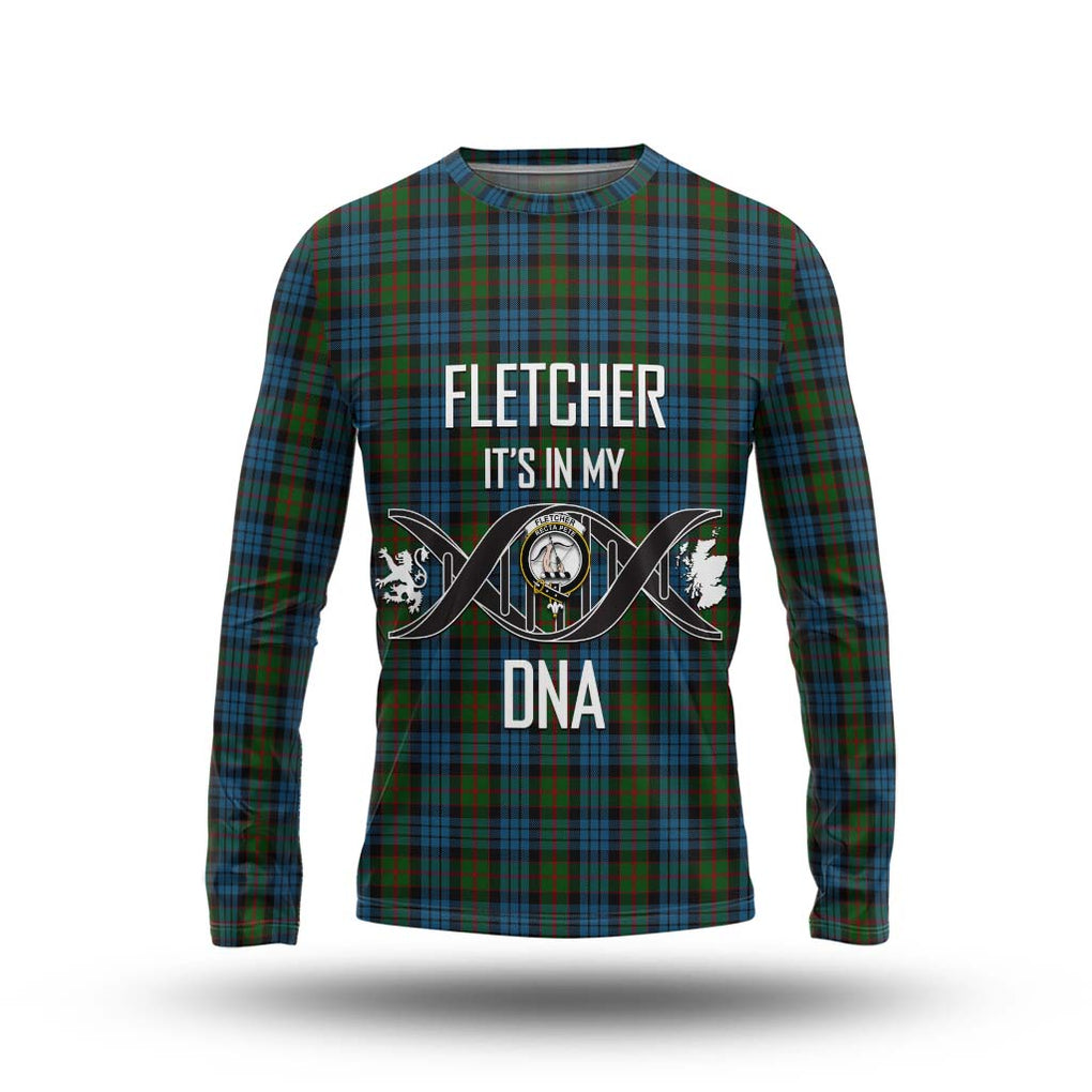 Fletcher of Dunans Tartan Long Sleeve T-Shirt with Family Crest DNA In Me Style Unisex - Tartanvibesclothing Shop