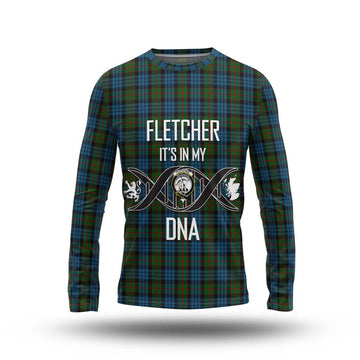 Fletcher of Dunans Tartan Long Sleeve T-Shirt with Family Crest DNA In Me Style