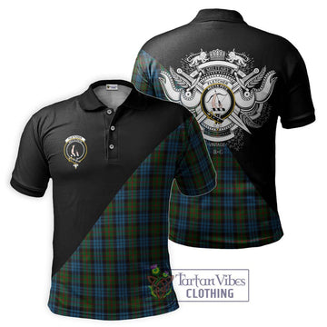 Fletcher of Dunans Tartan Polo Shirt with Family Crest and Military Logo Style