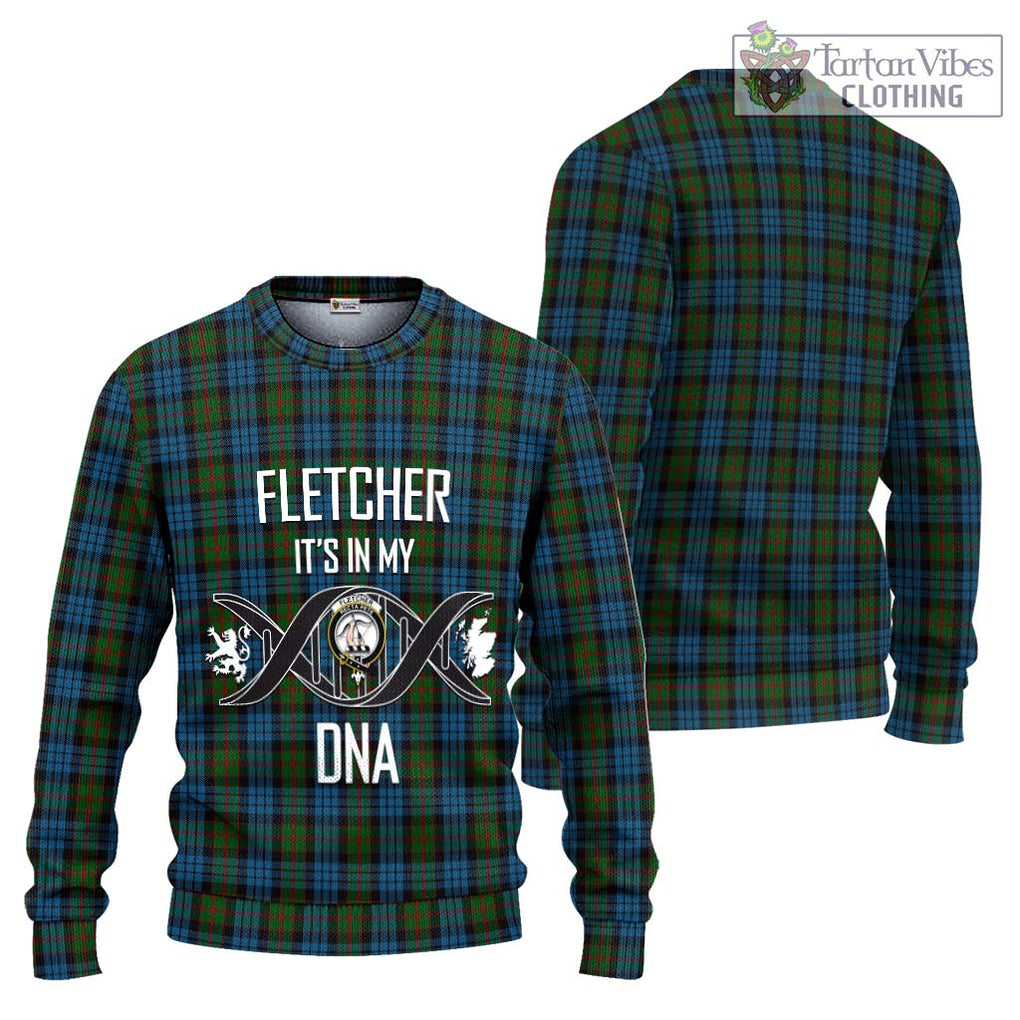 Fletcher of Dunans Tartan Knitted Sweater with Family Crest DNA In Me Style Unisex - Tartanvibesclothing Shop