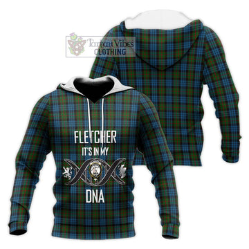 Fletcher of Dunans Tartan Knitted Hoodie with Family Crest DNA In Me Style