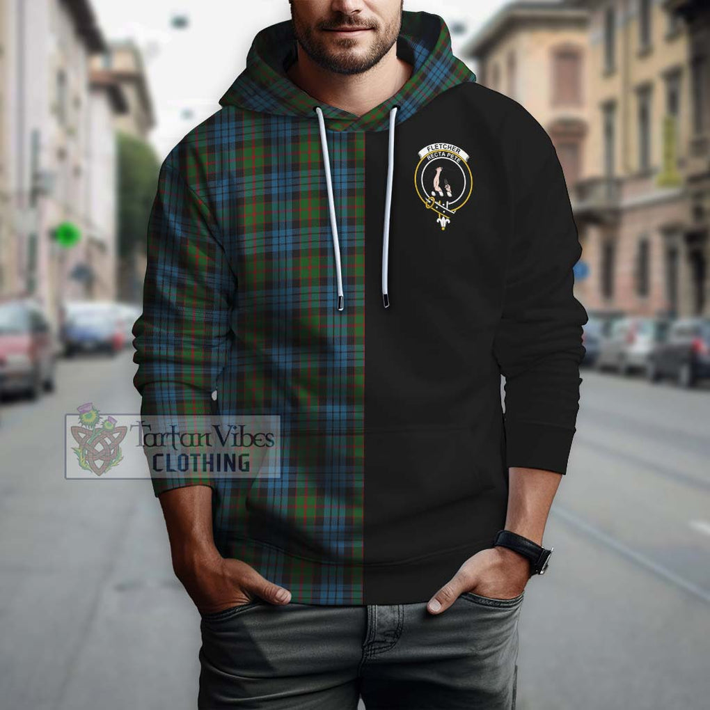 Fletcher of Dunans Tartan Hoodie with Family Crest and Half Of Me Style Zip Hoodie - Tartanvibesclothing Shop