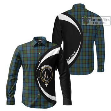 Fletcher of Dunans Tartan Long Sleeve Button Up with Family Crest Circle Style