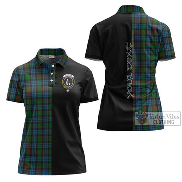 Fletcher of Dunans Tartan Women's Polo Shirt with Family Crest and Half Of Me Style