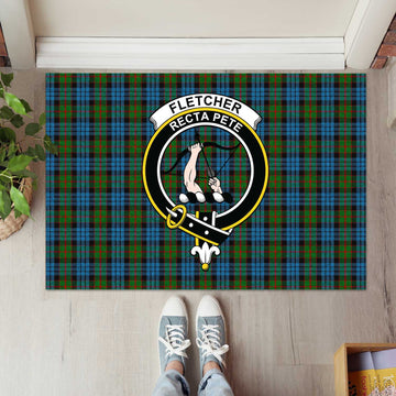 Fletcher of Dunans Tartan Door Mat with Family Crest