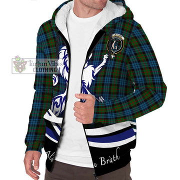 Fletcher of Dunans Tartan Sherpa Hoodie with Alba Gu Brath Regal Lion Emblem