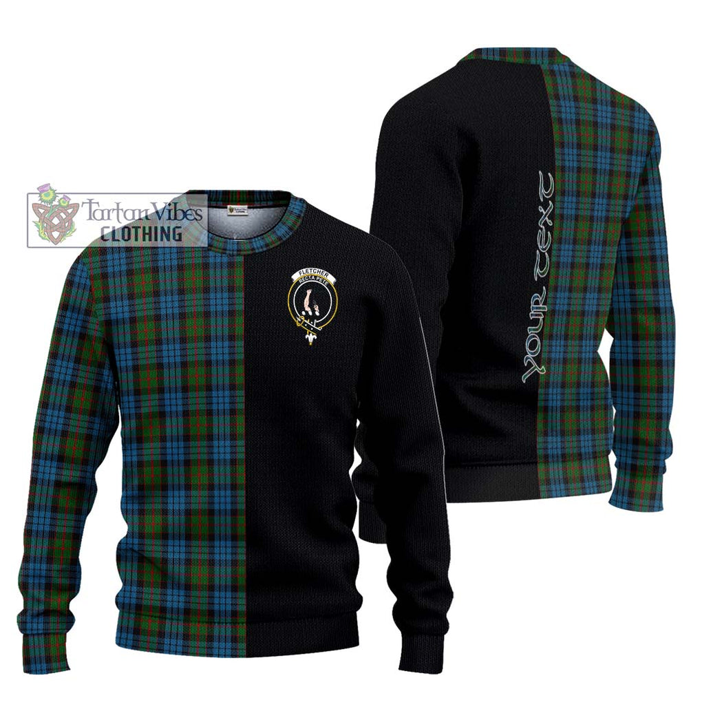 Fletcher of Dunans Tartan Knitted Sweater with Family Crest and Half Of Me Style Unisex - Tartanvibesclothing Shop