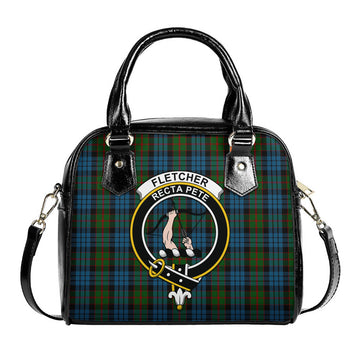 Fletcher of Dunans Tartan Shoulder Handbags with Family Crest